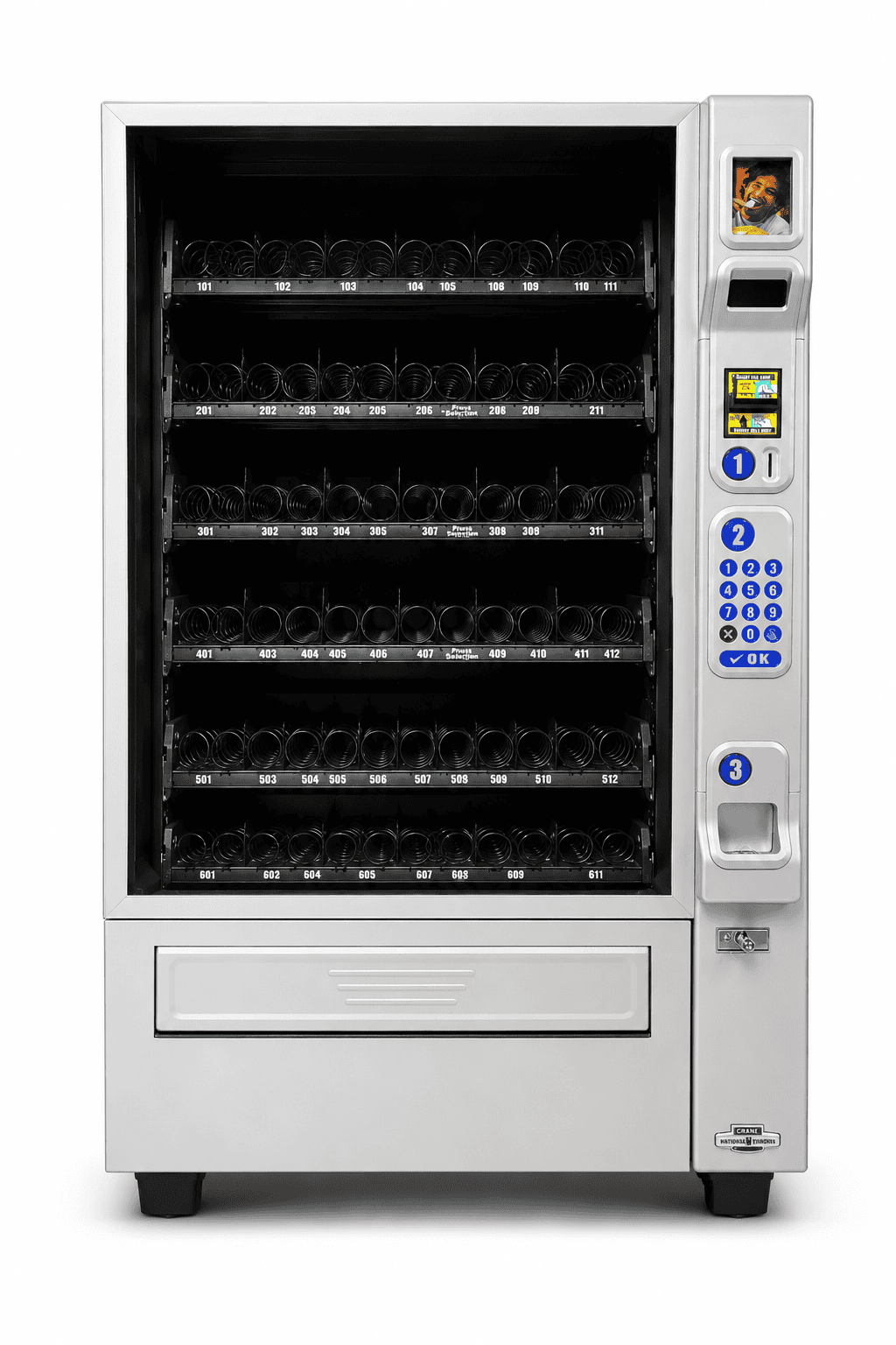crane merchant 6 snack machine, model 181 used